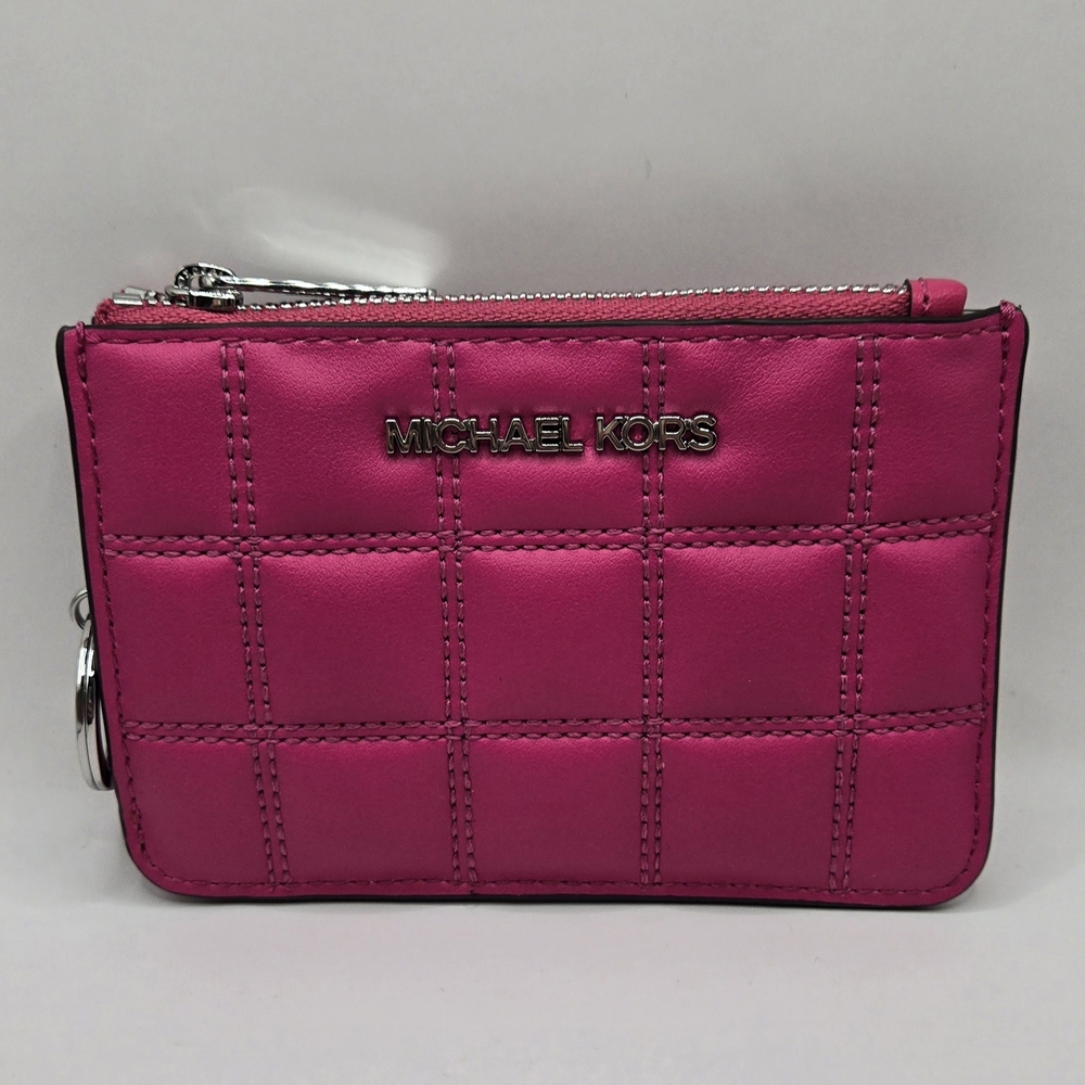 Michael Kors Jet Set Travel Coin Pouch w/ ID Color: Dragonfruit